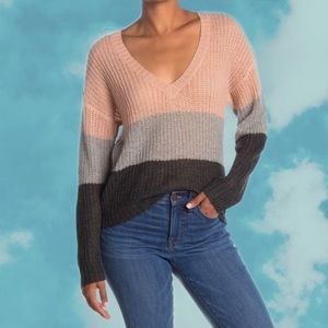 Wildfox Felicity Striped V Neck Sweater